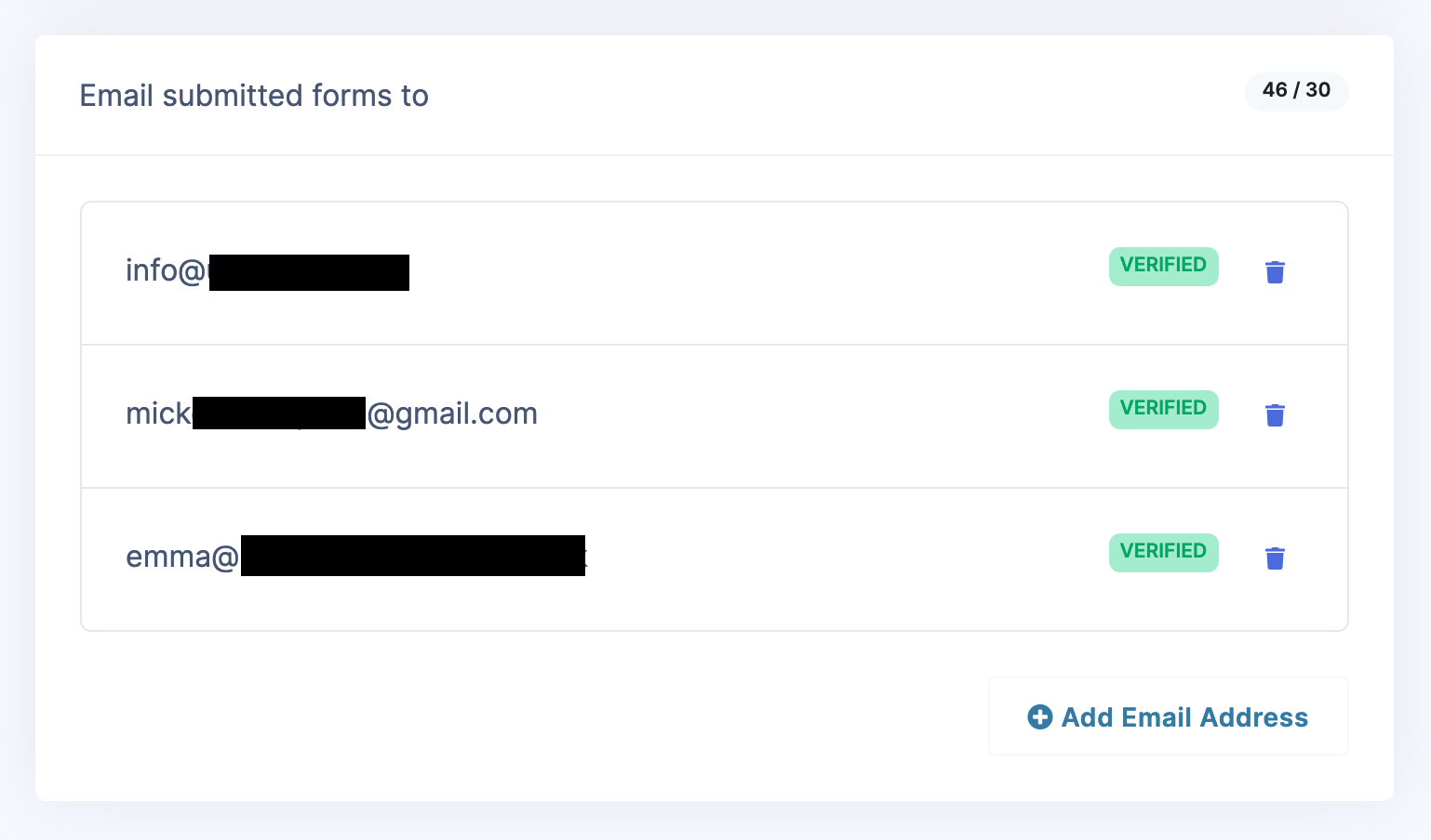 Add submission email recipients